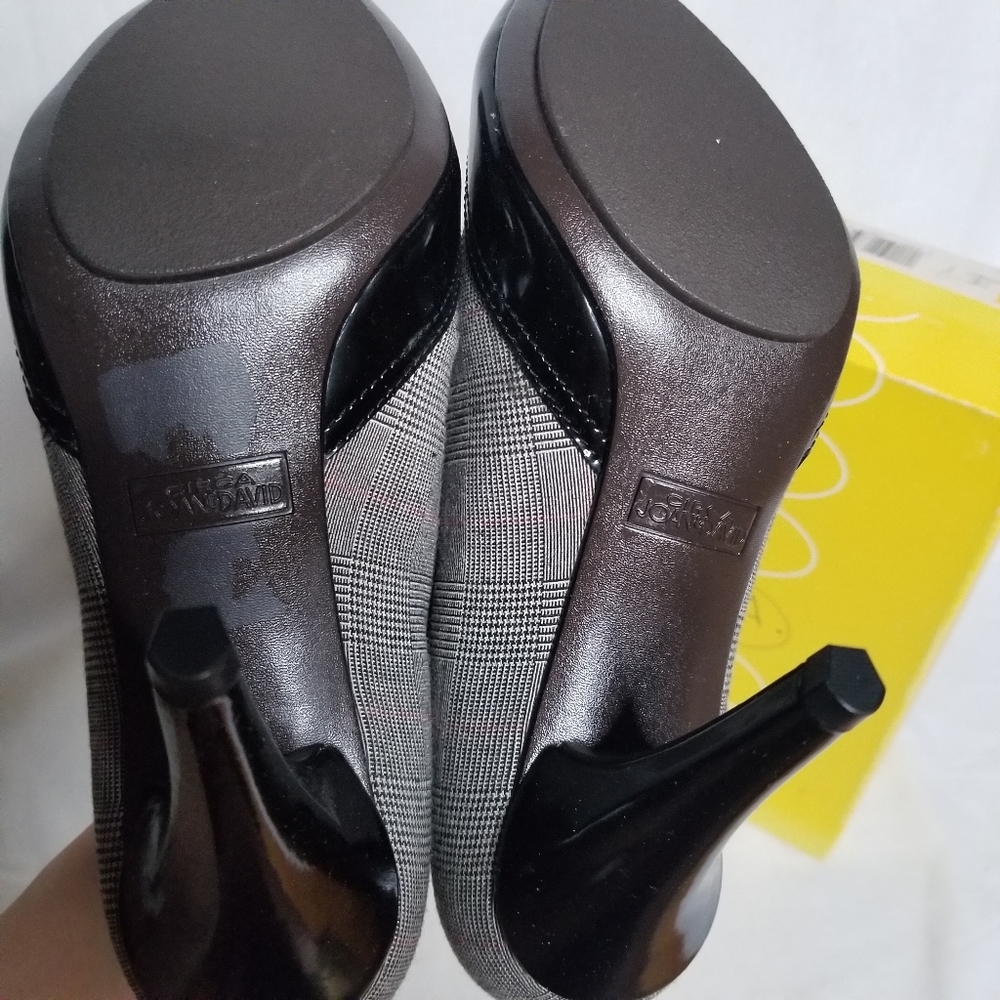 Circa Joan & David Cjcanna Black Plaid Booties Vintage Retro - Picture 5 of 6